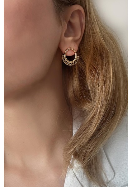 Altın Kaplama Moon Serisi Ay Tutulumu Kadın Çivi Küpe indirimleri