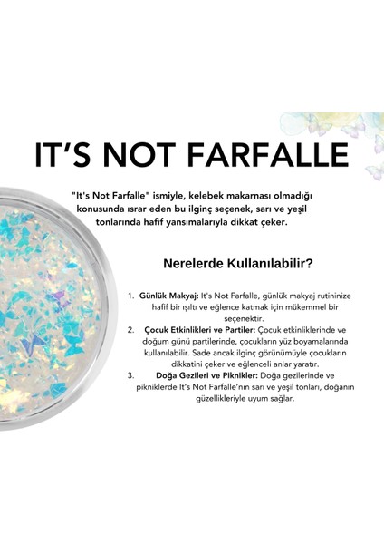 The Glitter Lab Jel Formlu Parlak Glitter - It's Not Farfalle 10 gr E