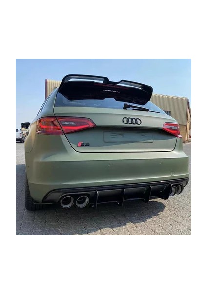 Audi A3 Hb 2012-2019 Uyumlu Oettinger Plastik Parlak Siyah Spoiler