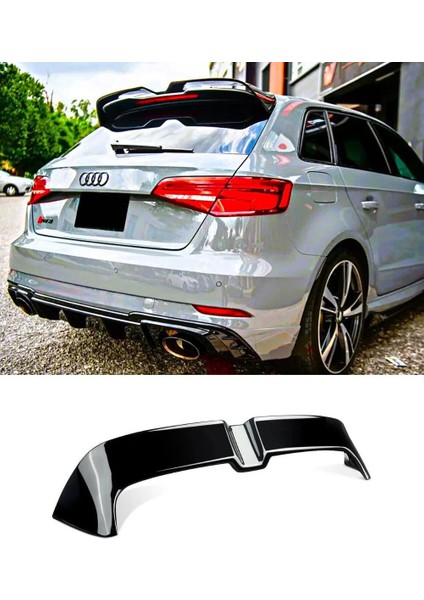 Audi A3 Hb 2012-2019 Uyumlu Oettinger Plastik Parlak Siyah Spoiler