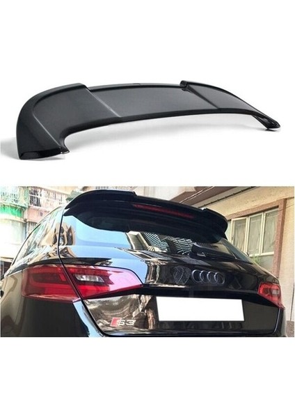 Audi A3 HB8V 2013-2019 Uyumlu Plastik Parlak Siyah Spoiler