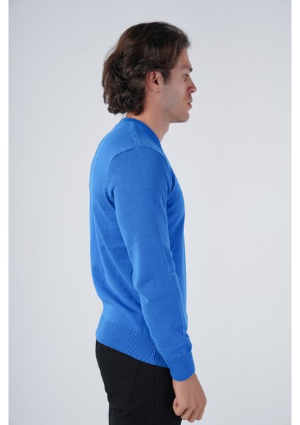 Erkek Sax %100 Pamuk Bisiklet Yaka Triko Kazak TRIST-1102 fiyatları