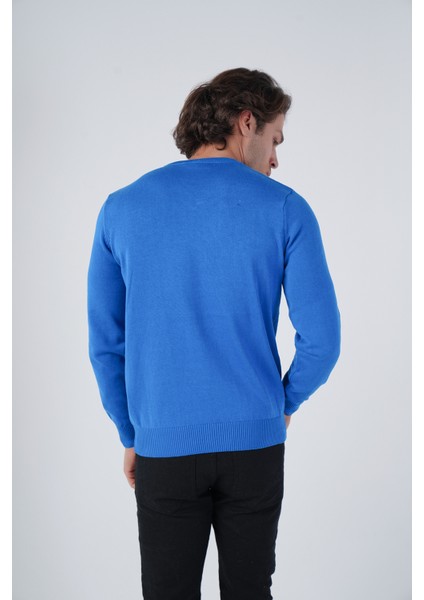 Erkek Sax %100 Pamuk Bisiklet Yaka Triko Kazak TRIST-1102 modelleri