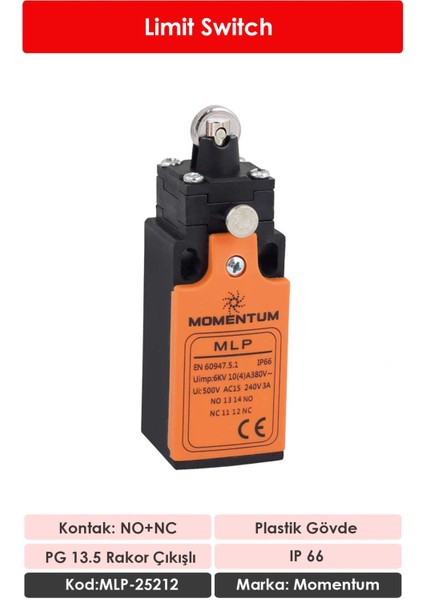 Limit Switch Resetli Makaralı MLP-25212