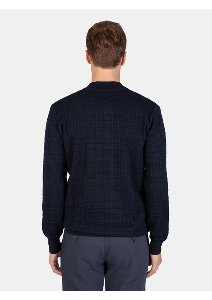 Erkek Regular Fıt Triko Hırka-Lacivert fiyatları