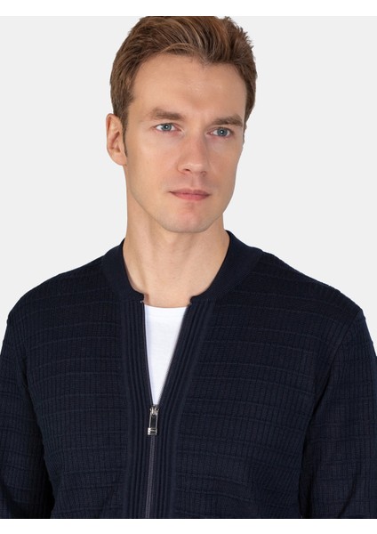 Erkek Regular Fıt Triko Hırka-Lacivert modelleri