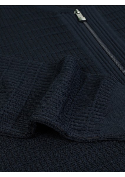 Erkek Regular Fıt Triko Hırka-Lacivert indirimleri