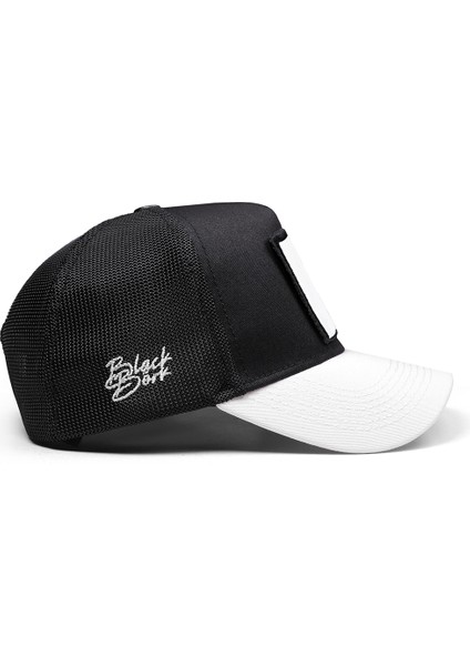 V1 Trucker Kurt -5sb Kod Logolu Unisex Beyaz Siperli-Siyah Şapka