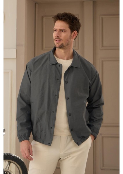 Erkek Paraşüt Mont Ceket Antrasit - 3621DNGR