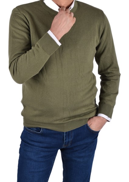 RYM-22920 Bisiklet Yaka Kazak/haki/2xl indirimleri