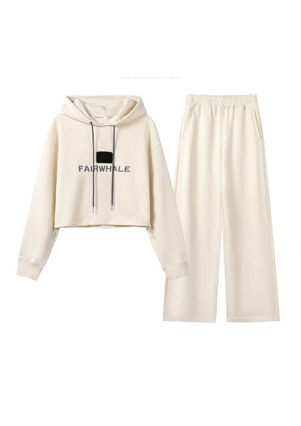 Kız Çocuk Beyaz Eşofman Takım