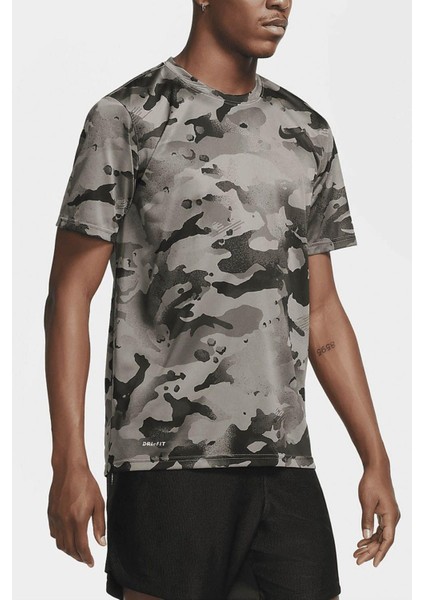Dri Fit Camo Training Mens T-Shirt Kamuflaj Desenli Erkek Tişört Bej