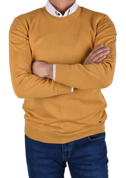 RYM-22920 Bisiklet Yaka Kazak/hardal/2xl fırsatları