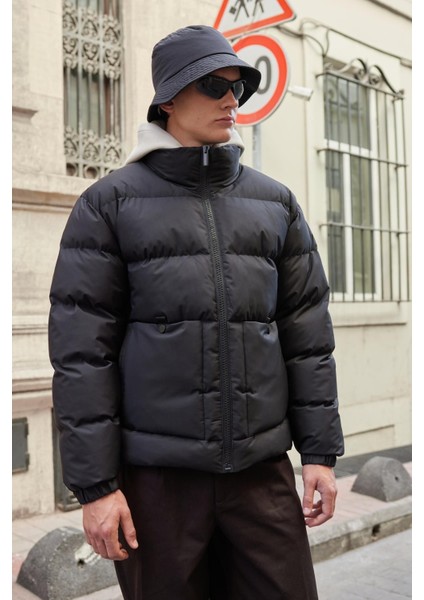 Erkek Su Geçirmez Şişme Mont Siyah - 3634DNGR fırsatları