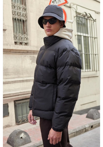 Erkek Su Geçirmez Şişme Mont Siyah - 3634DNGR indirimleri