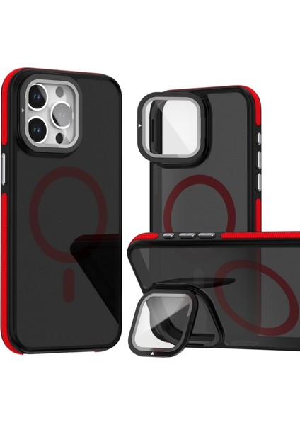iPhone 13 Pro Max Kılıf Magsafeli Kamera Metal Koruma Standlı Mc Kapak