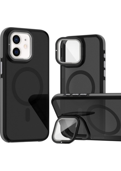 iPhone 12 Kılıf Magsafeli Kamera Metal Koruma Standlı Mc Kapak