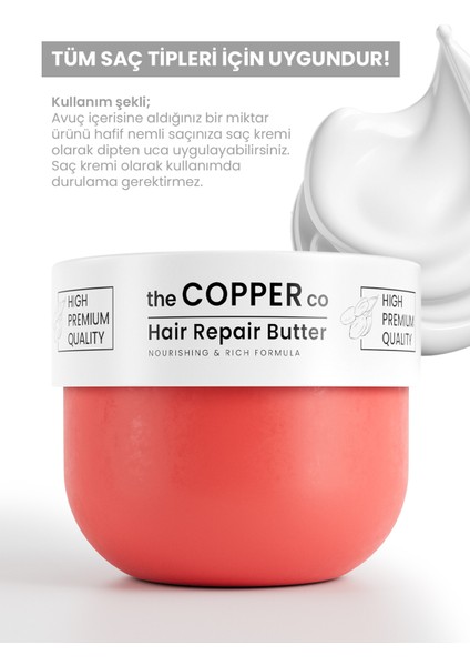 Hair Repair Butter Copper Peptit&Minerali Içeren Arginine Zenginleştirilmiş Onarıcı Saç Kremi 300ml