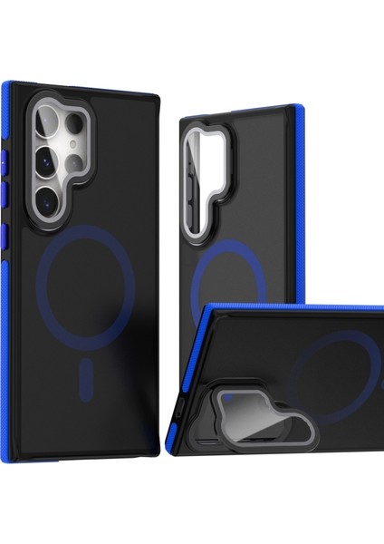 Samsung Galaxy S23 Ultra Kılıf Magsafeli Kamera Metal Koruma Standlı Mc Kapak