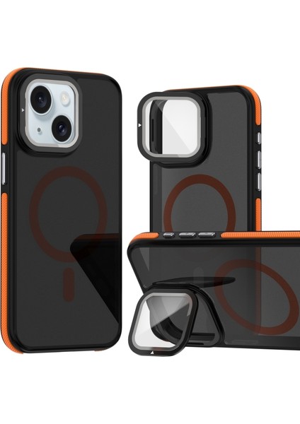 iPhone 13 Kılıf Magsafeli Kamera Metal Koruma Standlı Mc Kapak