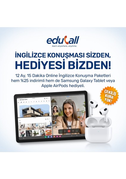 Online İngilizce Eğitimi 15 Dakikalık Paketlerde Kampanya