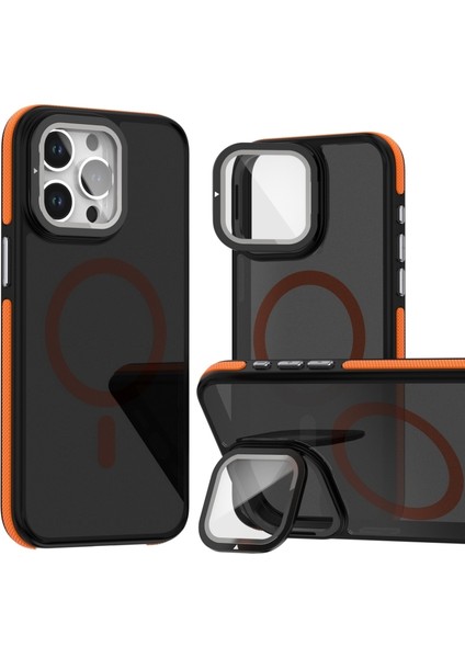 iPhone 13 Pro Max Kılıf Magsafeli Kamera Metal Koruma Standlı Mc Kapak