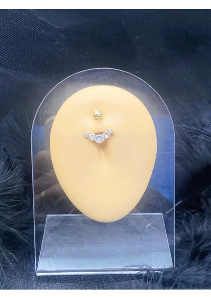 Cerrahi Çelik Altın Rengi Göbek Piercing Küpe