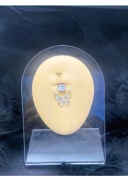 Cerrahi Çelik Altın Rengi Göbek Piercing Küpe