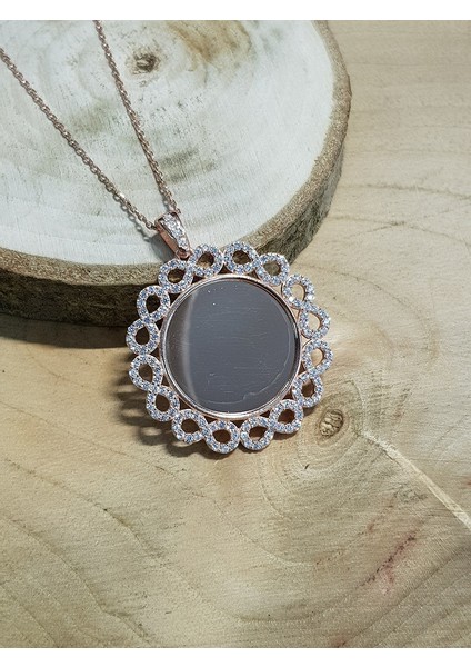 Sonsuzluk Isimli Plaka Taşlı Gümüş Kolye