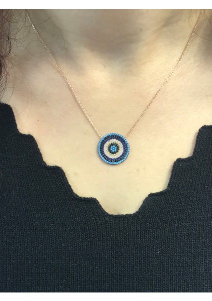 Nazar Boncuğu Taşlı Gümüş Kolye fiyatları