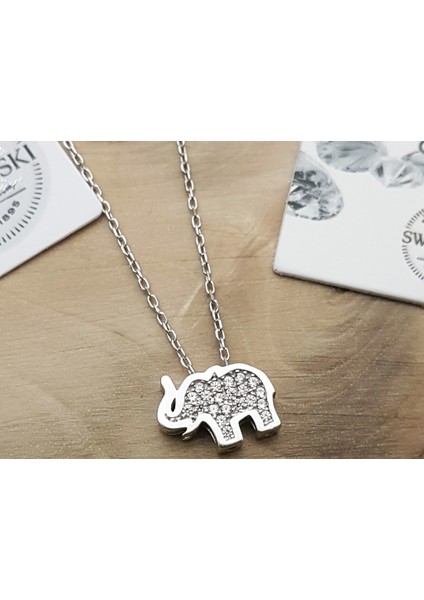 Swarovski Taşlı Fil Gümüş Kolye fiyatları