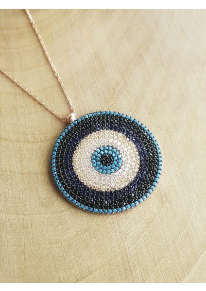 Nazar Boncuğu Gümüş Kolye Iri Boy modelleri