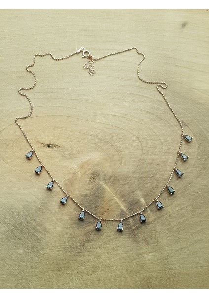 Mistik Topaz Taşlı Sallantılı Gümüş Kolye