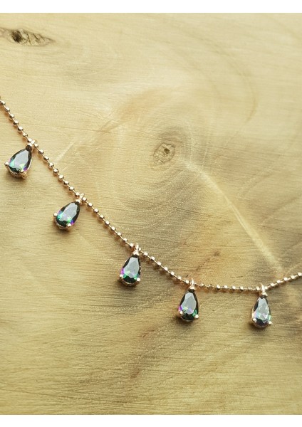 Mistik Topaz Taşlı Sallantılı Gümüş Kolye fiyatları