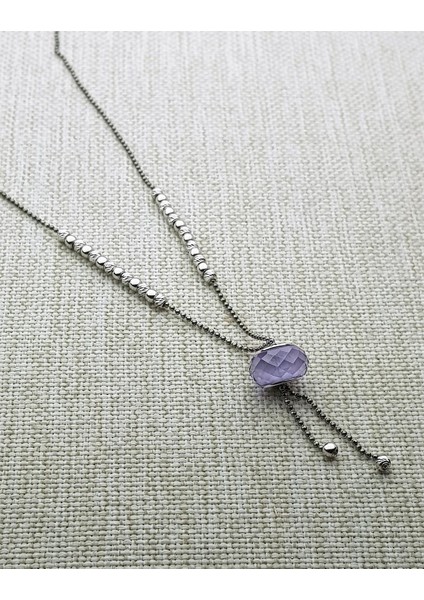 Swarovski Taş Dorika Gümüş Kolye