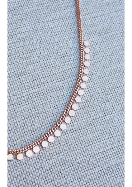 Pullu Italyan Zincir Gümüş Kolye