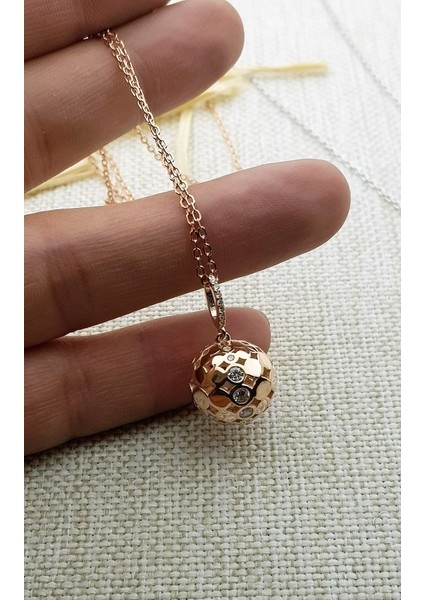 Italyan Taşlı Top Gümüş Kolye modelleri