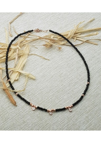 Oniks Taş Gümüş Kolye