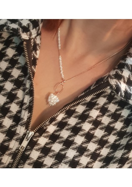 Tasarım Barok Inci Zincir Gümüş Kolye modelleri