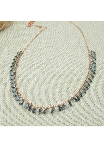 Mistik Topaz Taşlı Gümüş Kolye