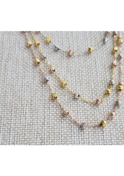 Dorika Üç Renk Üç Boy Gümüş Kolye fiyatları