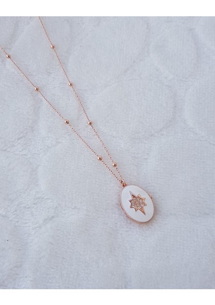 Kutup Yıldız Kapaklı Neon Gümüş Kolye