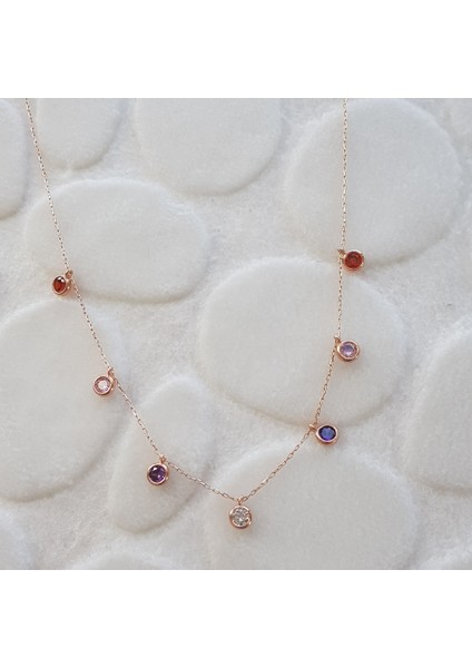 Doğaltaş Sallantılı Gümüş Kolye