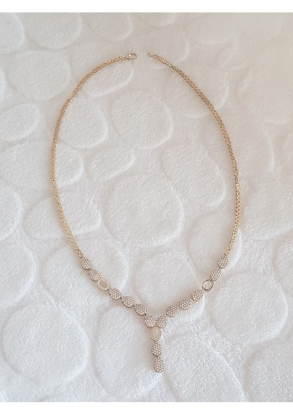 Altın Kaplama Gerdanlıklı Gümüş Kolye