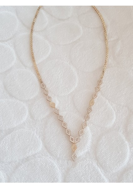 Altın Kaplama Gerdanlıklı Gümüş Kolye modelleri