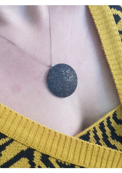 Oniks Taşlı Madalyon Gümüş Kolye fiyatları