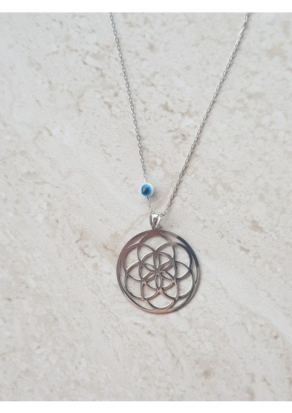 Nazarlı Çiçek Gümüş Kolye fiyatları