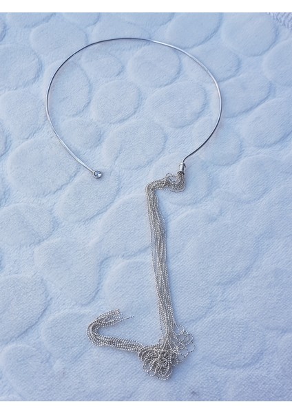 Tasarım Püsküllü Gümüş Kolye