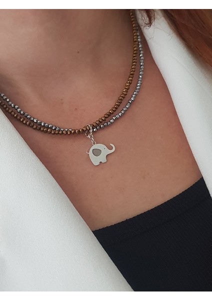 Bakır Gri Bohem Tasarım Gümüş Kolye fiyatları