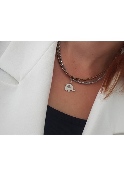 Bakır Gri Bohem Tasarım Gümüş Kolye modelleri